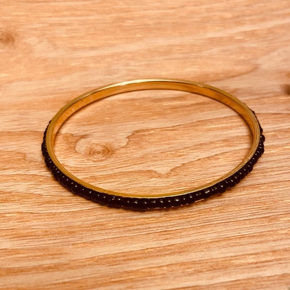 Women’s Black and Gold Three Piece Bangle Bracelet Set. - Picture 4 of 6